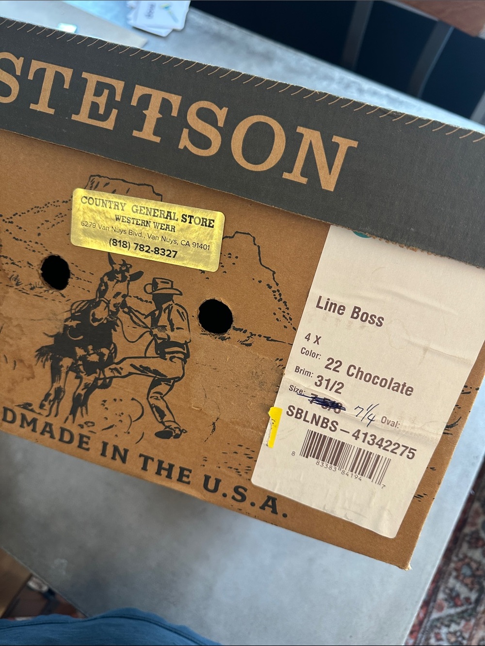 STETSON | Line Boss  Hat - 4x - 22 Chocolate - Picture 9 of 9